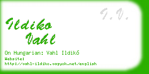 ildiko vahl business card